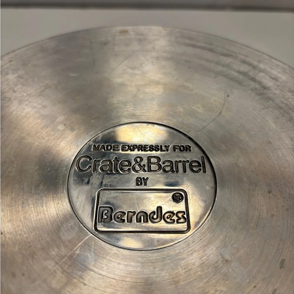 Crate & Barrel stainless steel, cooking part and strainer